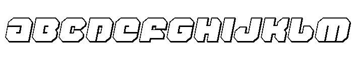 Krieger 3D Italic Font UPPERCASE