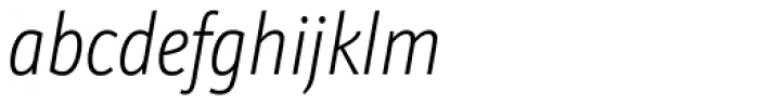 Kronos Sans ME Compressed Thin Italic Font LOWERCASE