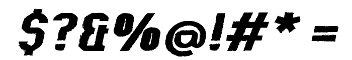 Kumba Brush Expanded Italic Font OTHER CHARS