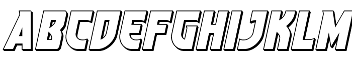 Kung-Fu Master 3D Italic Font LOWERCASE
