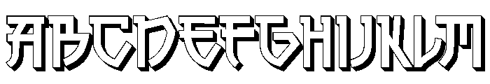 Kurosawa 3D Regular Font UPPERCASE