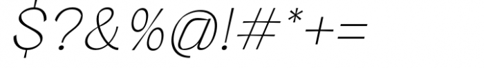 Kuniku Italic Thin Font OTHER CHARS