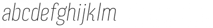 Kurry Pro Thin Italic Font LOWERCASE