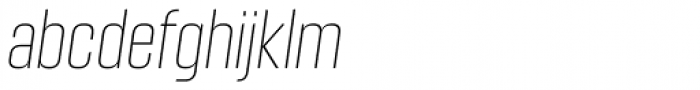 Kuunari Thin Compressed Italic Font LOWERCASE
