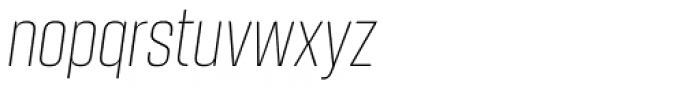 Kuunari Thin Compressed Italic Font LOWERCASE