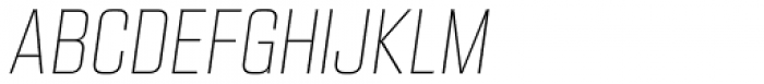 Kuunari Thin Condensed Italic Font UPPERCASE