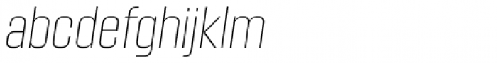 Kuunari Thin Condensed Italic Font LOWERCASE