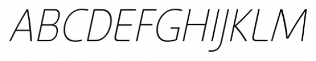 Kyrial Sans Pro Cond Ultra Light Italic Font UPPERCASE