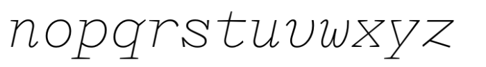 Kyle Mono Extra Light Italic Font LOWERCASE