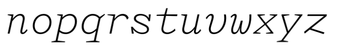 Kyle Mono Light Italic Font LOWERCASE