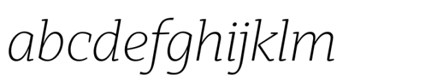 Kyotce Extra Light Italic Font LOWERCASE