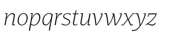 Kyotce Extra Light Italic Font LOWERCASE
