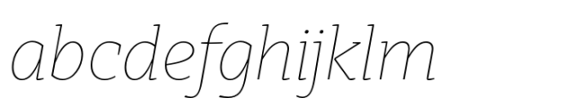 Kyotce Thin Italic Font LOWERCASE