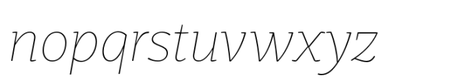 Kyotce Thin Italic Font LOWERCASE