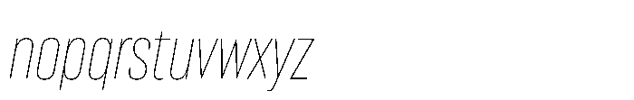 Lütschine Lutschine Thin Nar x2 Italic Font LOWERCASE