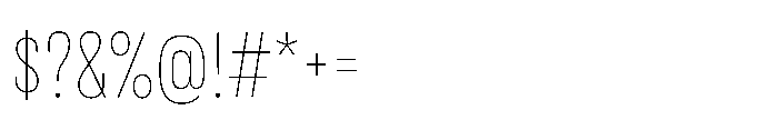 Lütschine Lutschine Thin Nar x3 Font OTHER CHARS