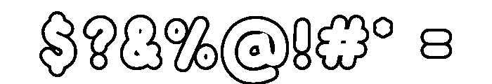 Ladyfinger Soda Outline Font OTHER CHARS