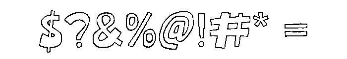 Lazy Club Outline Font OTHER CHARS