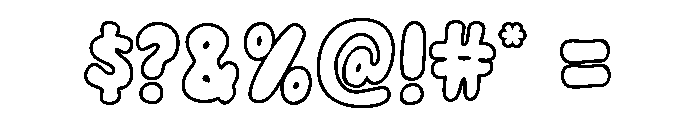 Lazy Toms Outline Font OTHER CHARS
