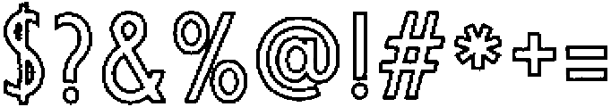 LaPiscine Outline otf (400) Font OTHER CHARS