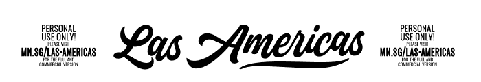 Las Americas PERSONAL USE Regular Font OTHER CHARS