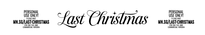 Last Christmas PERSONAL USE Regular Font OTHER CHARS