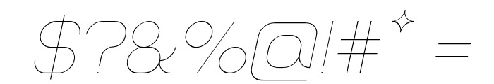 Lastwaerk thin Oblique Font OTHER CHARS