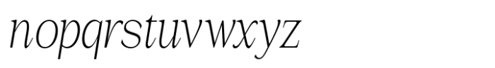 La Rochelle Extra Light Condensed Italic Font LOWERCASE