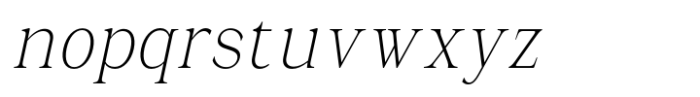 La Rochelle Extra Light Condensed Slant Font LOWERCASE
