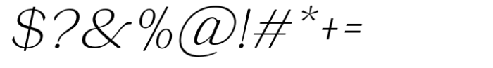 La Rochelle Extra Light Italic Font OTHER CHARS