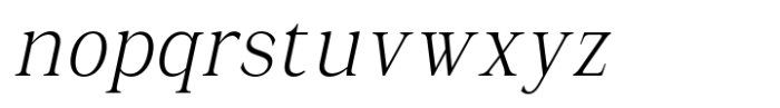 La Rochelle Light Condensed Slant Font LOWERCASE