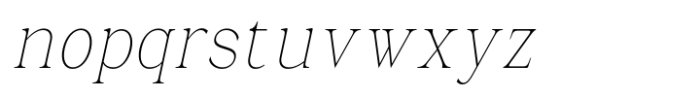 La Rochelle Thin Condensed Slant Font LOWERCASE