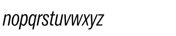 Latino Gothic Compressed Medium Italic Font LOWERCASE