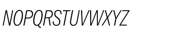 Latino Gothic Compressed Regular Italic Font UPPERCASE