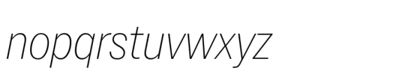 Latino Gothic Condensed ExtraLight Italic Font LOWERCASE