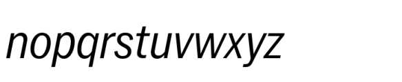 Latino Gothic Condensed Medium Italic Font LOWERCASE