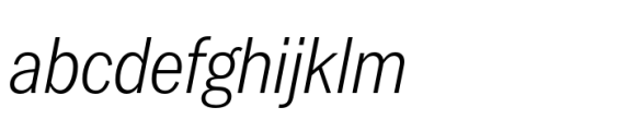 Latino Gothic Condensed Regular Italic Font LOWERCASE