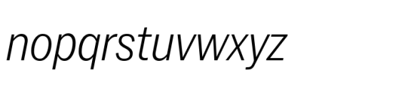 Latino Gothic Condensed Regular Italic Font LOWERCASE