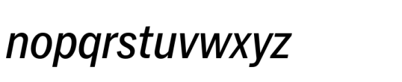 Latino Gothic Condensed SemiBold Italic Font LOWERCASE