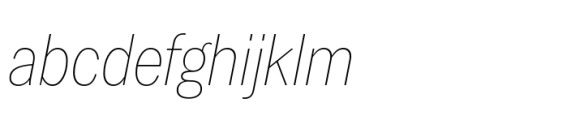 Latino Gothic Condensed Thin Italic Font LOWERCASE