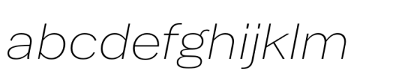 Latino Gothic Expanded ExtraLight Italic Font LOWERCASE