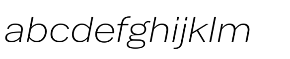 Latino Gothic Expanded Light Italic Font LOWERCASE