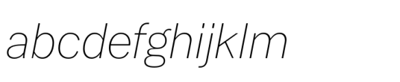 Latino Gothic ExtraLight Italic Font LOWERCASE