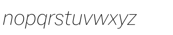 Latino Gothic ExtraLight Italic Font LOWERCASE