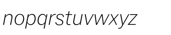 Latino Gothic Light Italic Font LOWERCASE