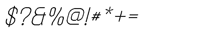 Latomia Light Italic Font OTHER CHARS