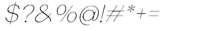 Laviossa Nova Thin Italic Font OTHER CHARS