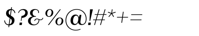 Layfort Plain Medium Italic Font OTHER CHARS