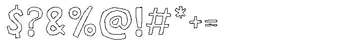 Lazy Paper Cut Outline Font OTHER CHARS
