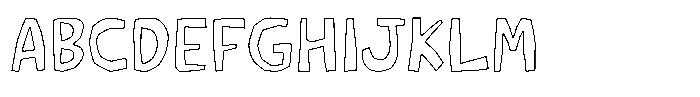 Lazy Paper Cut Outline Font UPPERCASE